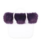 O Bag MINI bordo in ecopelliccia volpe melanzana inverno 2017 2018