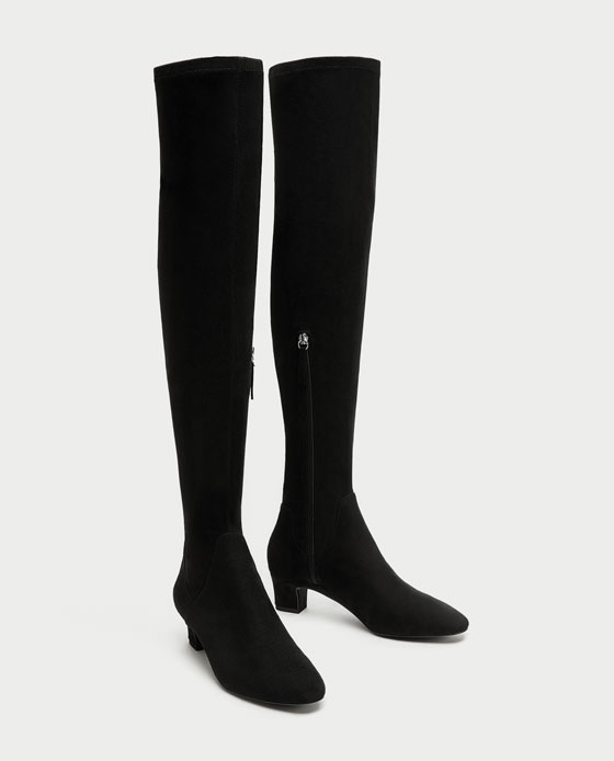 Stivale alto over the knee con tacco comodo ZARA prezzo 59 95 euro