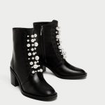 Stivaletto Zara in pelle con perle inverno 2017 2018 prezzo 89 95 euro