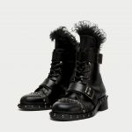 Stivaletto con borchie con dettaglio di pelliccia Zara prezzo 99 95 euro