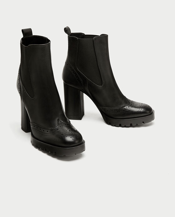 Stivaletto con tacco alto e suola in gomma Zara prezzo 89 95 euro
