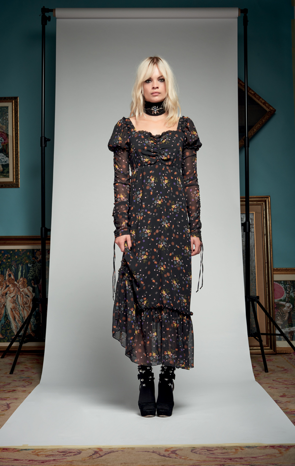 Abito a maniche lunghe Denny Rose stampa floreale inverno 2017 2018