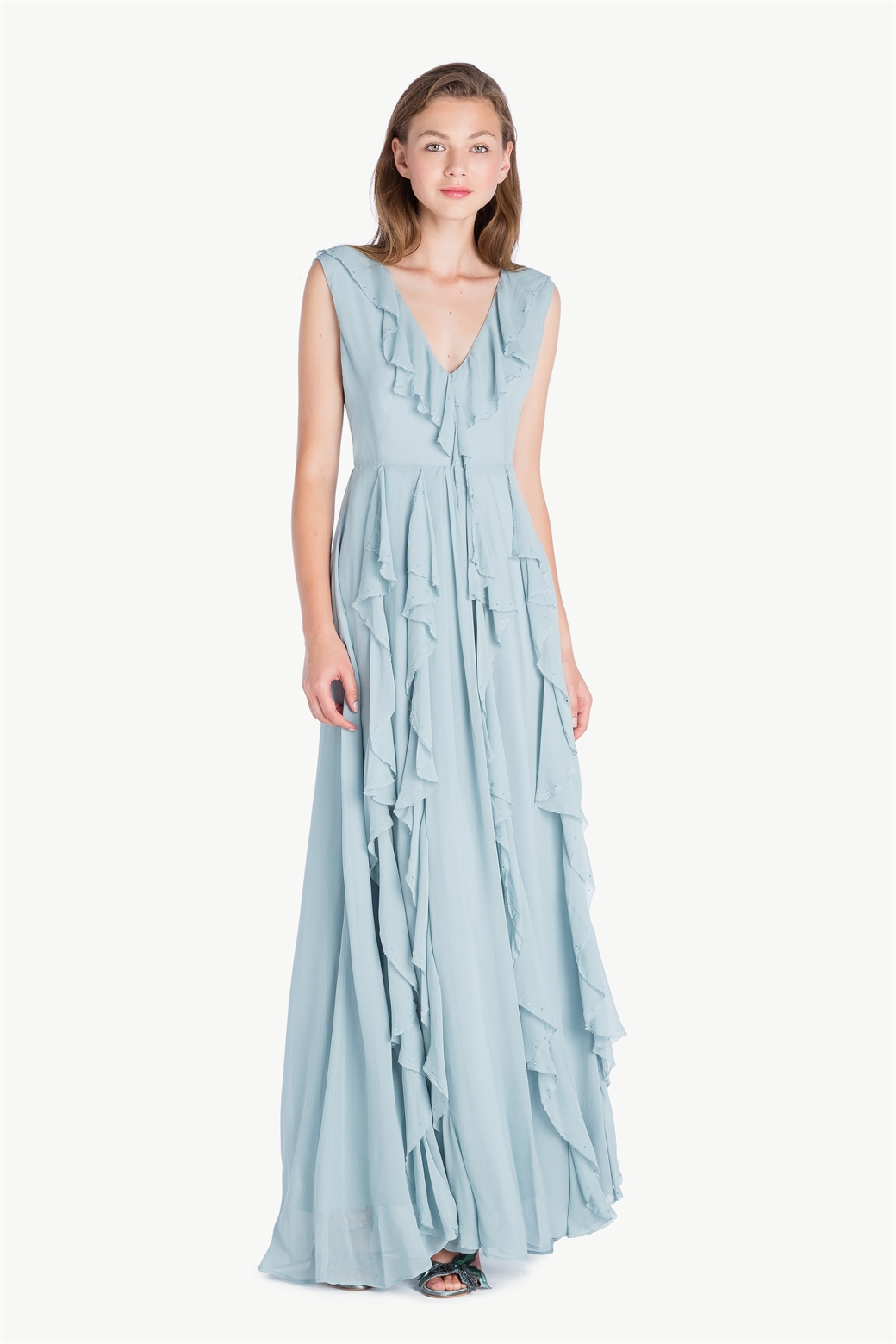 Abito lungo da cerimonia Twin Set inverno 2017 2018 prezzo 489 euro