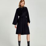Cappotto Zara blu in lana con cintura prezzo 89 95 euro