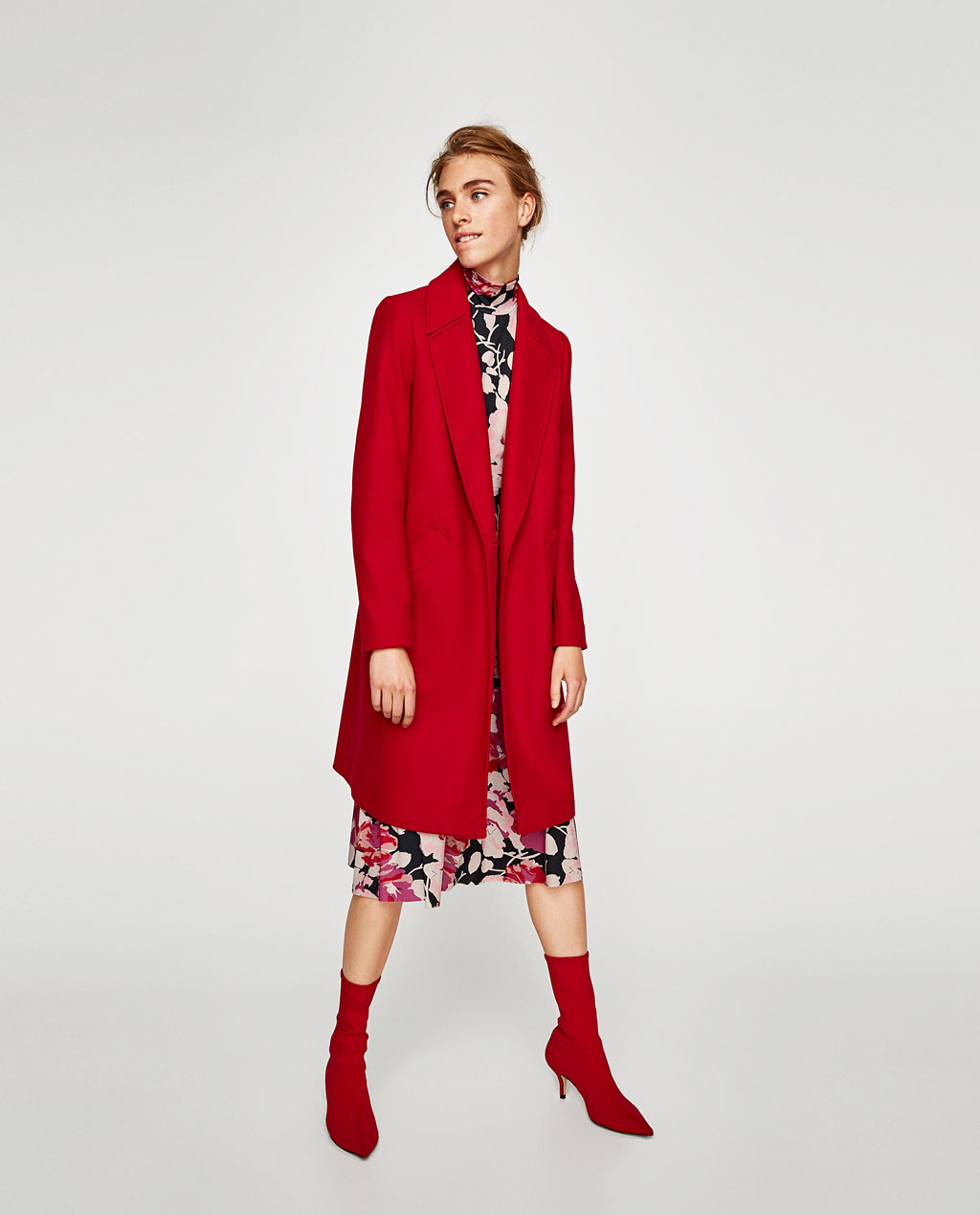 Cappotto Zara in lana rossa prezzo 89 95 euro
