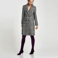 Cappotto a quadri doppiopetto Zara inverno 2017 2018