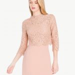 Elegante abito a tubino con blusa in pizzo Twin Set Simona Barbieri inverno 2017 2018 prezzo 299 euro
