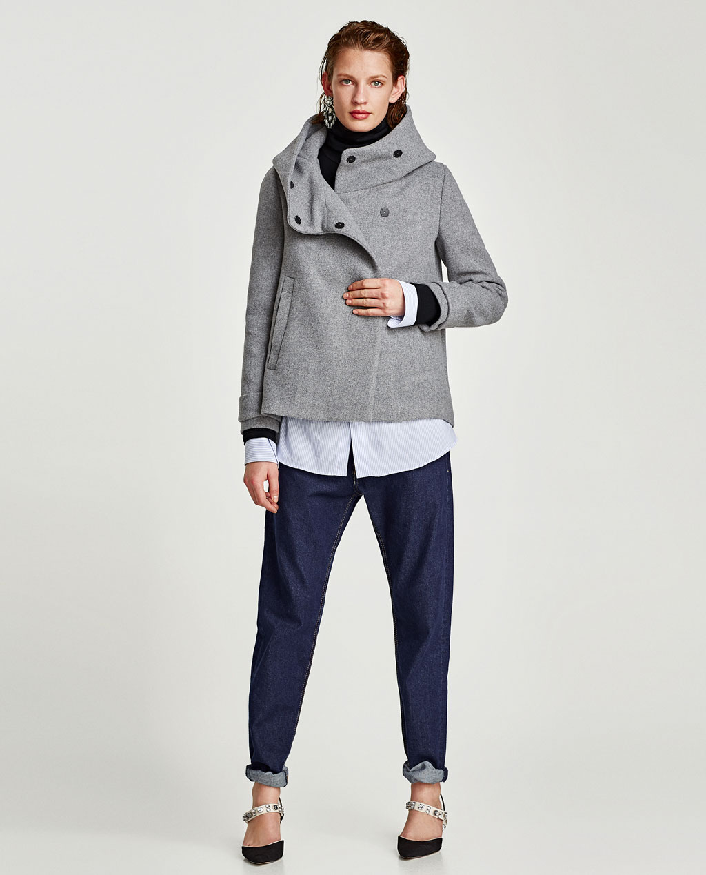 Giaccone con collo avvolgente Zara inverno 2017 2018