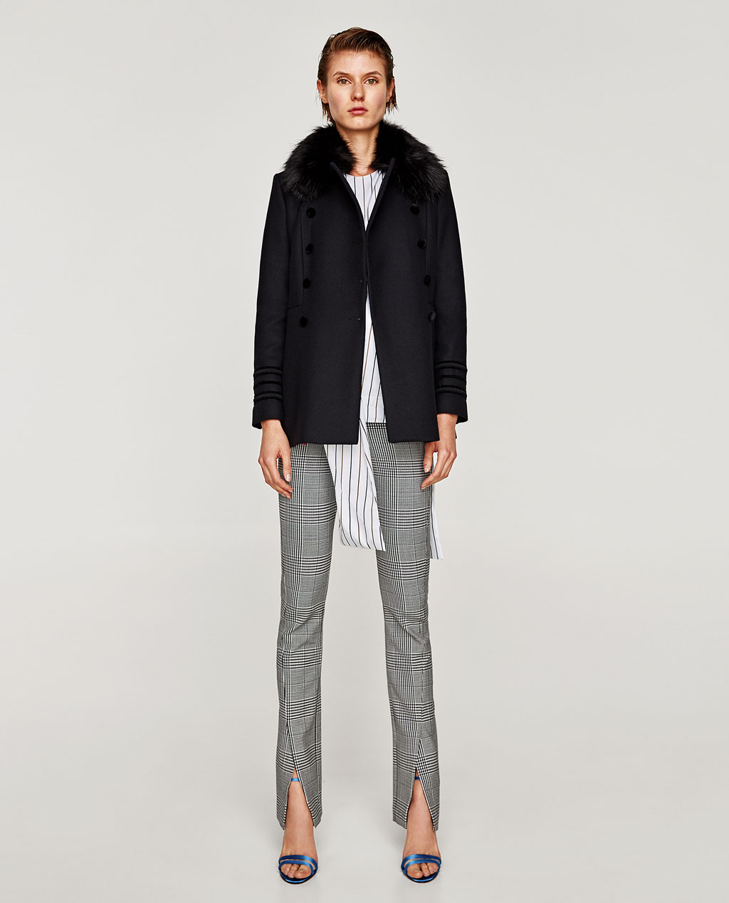 Giaccone con collo removibile Zara inverno 2017 2018 prezzo 99 95 euro