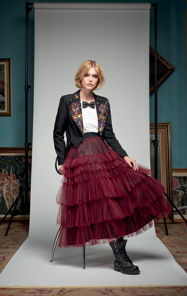 Gonna in tulle a balze Denny Rose inverno 2017 2018