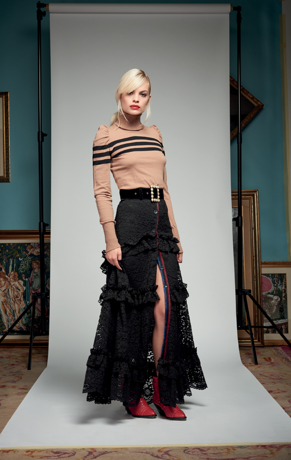 Gonna lunga in pizzo Denny Rose inverno 2018