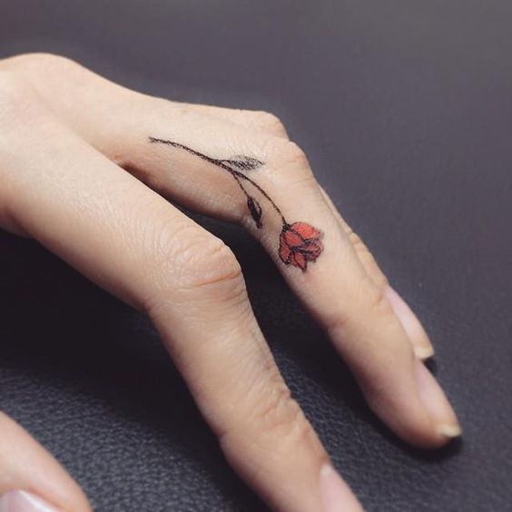 Piccolo tatuaggio colorato sulle mani