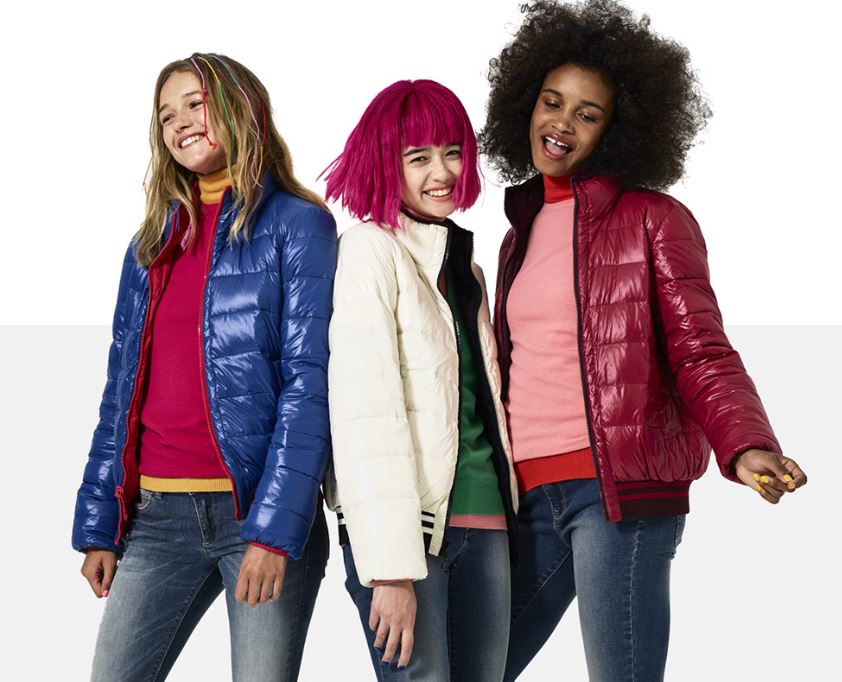 Piumini reversibili Benetton inverno 2017 2018 da 79 euro