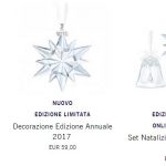 Decorazioni Natalizie da appendere Swarovski 2017