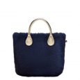 Fluffy fur cover o bag Natale 2017 Blu
