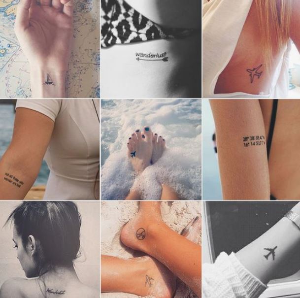 Piccoli Tatuaggi femminili per chi ama viaggiare