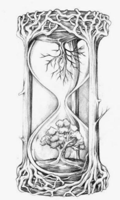 Disegno per tatuaggio clessidra simbolo del tempo che scorre