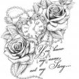 Disegno per tatuaggio con simbolo il tempo che scorre
