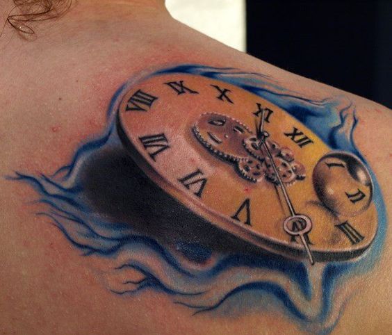 Immagine Tatuaggio orologio simbolo del tempo in 3D
