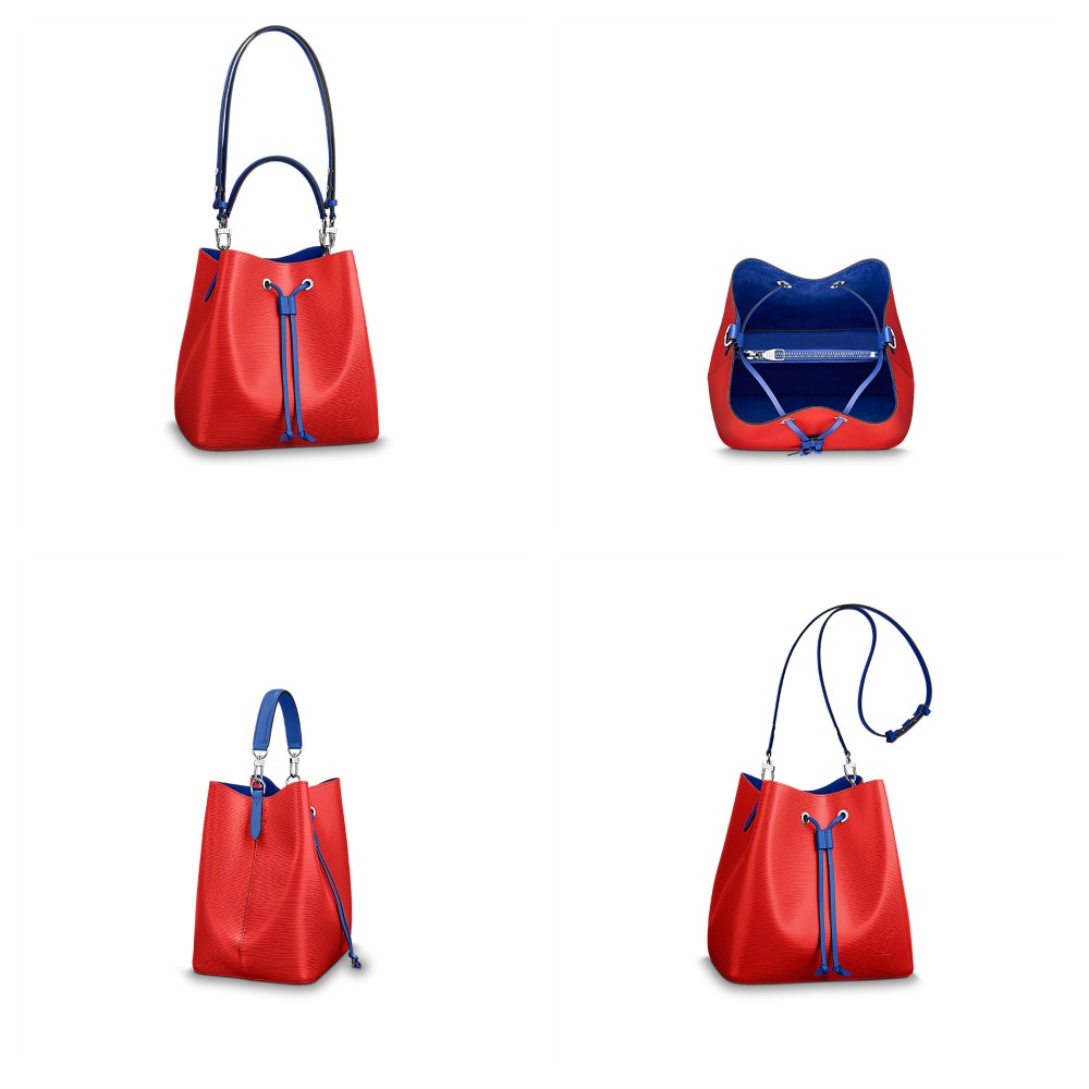 Nuova Borsa a secchiello Louis Vuitton rossa e blu primavera estate 2018 prezzo 1490 euro 1