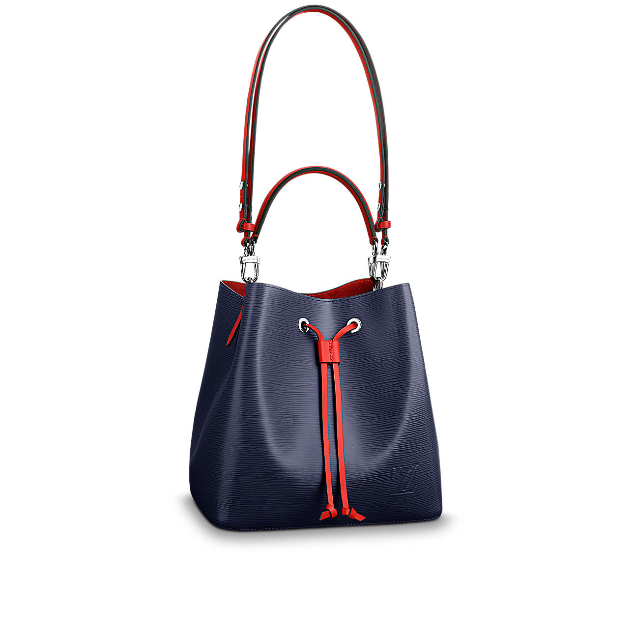Nuova Borsa a secchiello NeoNoe Louis Vuitton color blu e rosso primavera estate 2018 prezzo 1490 euro