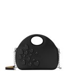 Borsa O Bag Moon nera con cuori applicati San Valentino 2018 prezzo 120 eurp