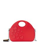 Borsa O Bag Moon rossa con cuori applicati San Valentino 2018 prezzo 120 eurp