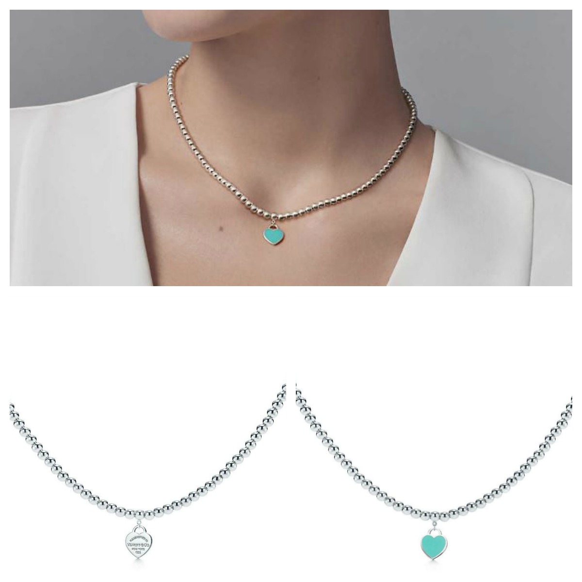 Collana bead con cuoricino Tiffany prezzo 290 euro