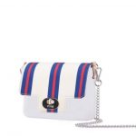 Nuova O Bag O Pocket Micro con pattina in tessuto fantasia a righe primavera estate 2018