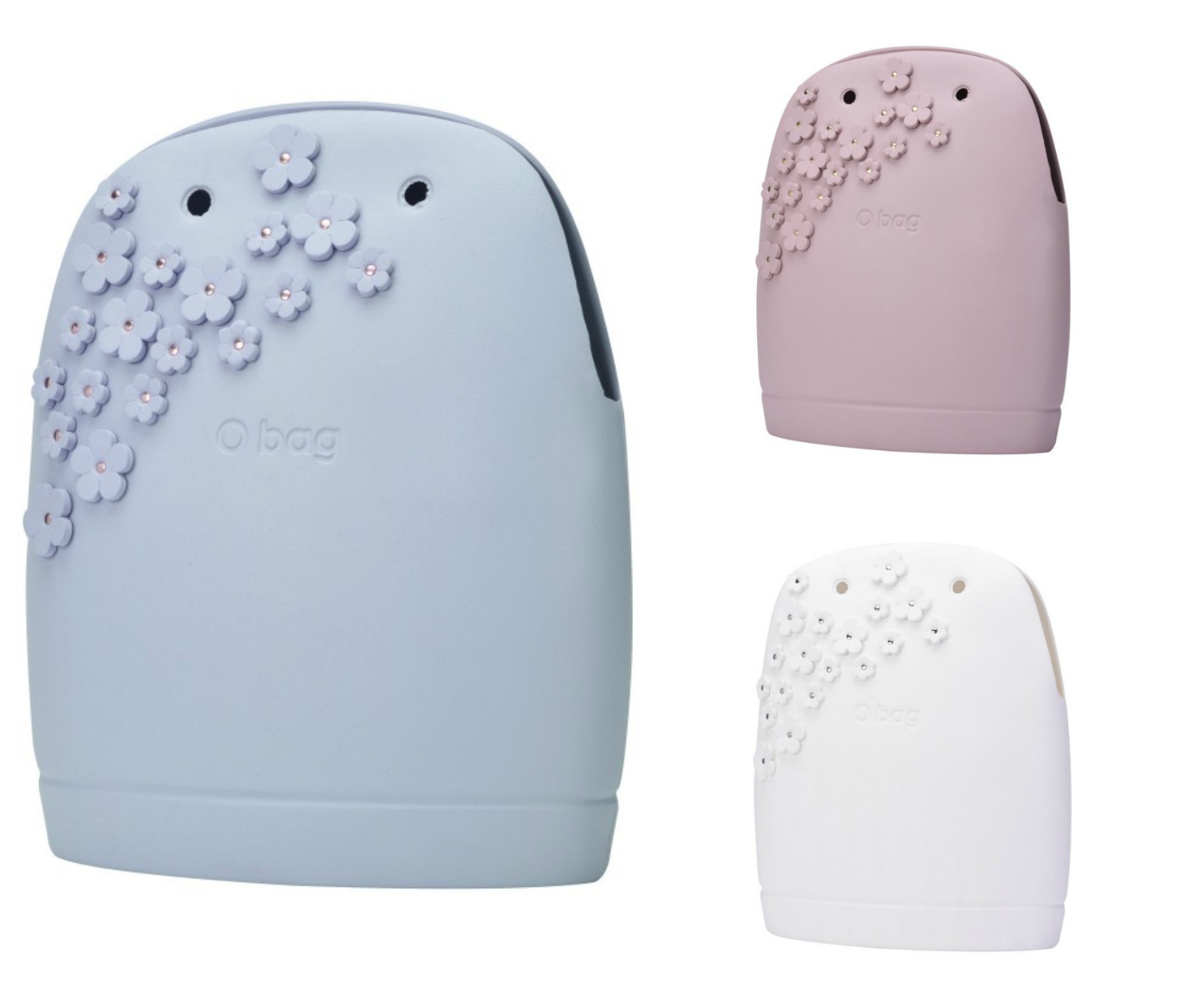 Nuove scocche Borse O Bag 50 con fiori applicati primavera estate 2018