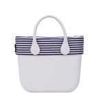 Nuovo Bordo Borse O bag Mini in tessuto fantasia a righe orizzontali blu estate 2018