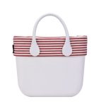 Nuovo Bordo Borse O bag Mini in tessuto fantasia a righe orizzontali rosse estate 2018