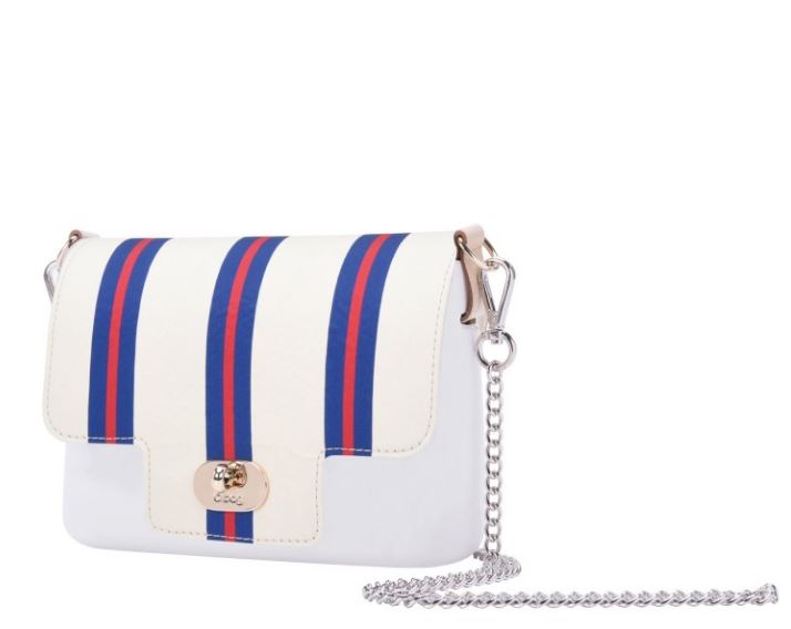 Nuova pattina O Pocket di O bag a righe verticali primavera estate 2018 prezzo 49 euro