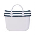 Nuovo Bordo Borsa O Bag collezione primavera estate 2018 in tessuto a righe larghe blu