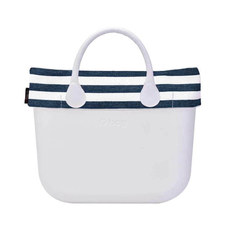 Nuovo Bordo Borsa O Bag collezione primavera estate 2018 in tessuto a righe larghe blu