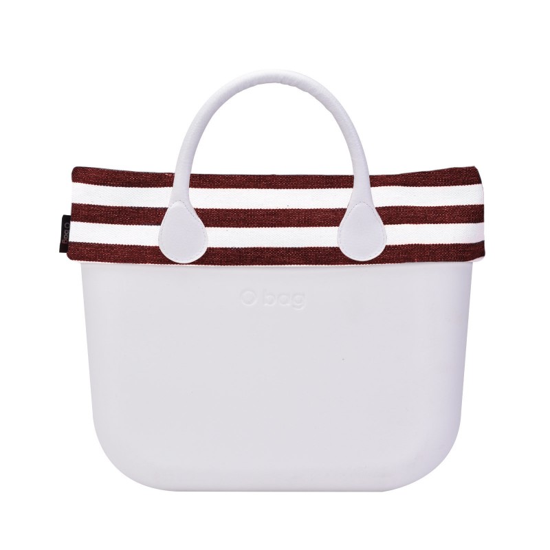 Nuovo Bordo Borsa O Bag collezione primavera estate 2018 in tessuto a righe larghe rosse