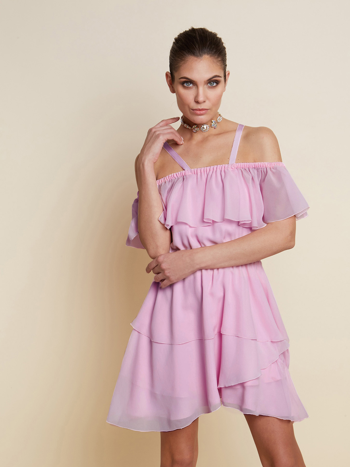 Vestito elegante a balze Motivi estate 2018