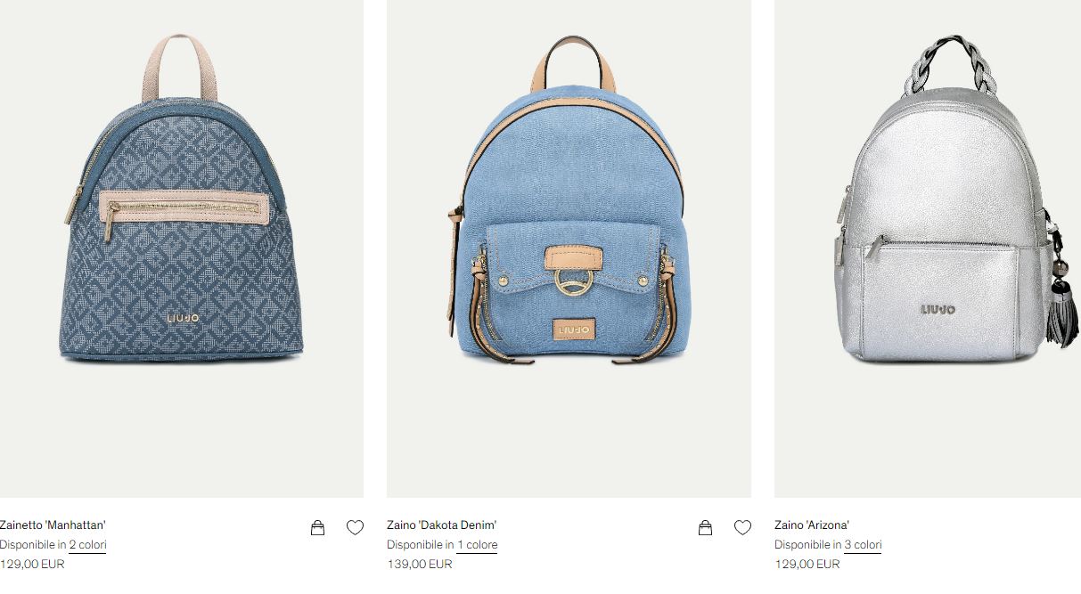 Zaini Liu Jo collezione primavera estate 2018