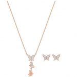 Parure collana con orecchini Swarovski con farfalle 2018