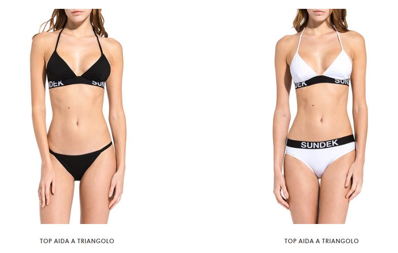 Bikini con scritta Sundek estate 2018