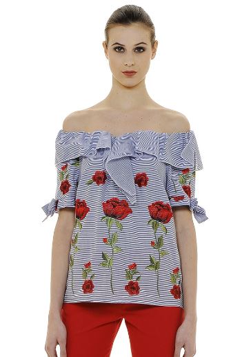 Blusa con papaveri Nara Camicie estate 2018