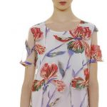 Blusa in tulle con ricami floreali Nara Camicie 2018