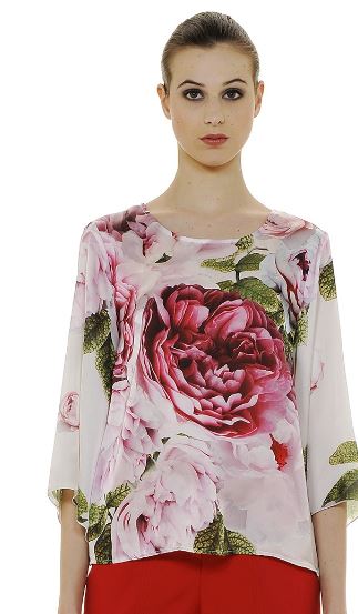 Blusa maxi fiori Nara Camicie estate 2018