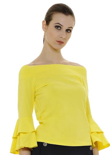 Blusa scollo a barchetta e maniche volant Nara Camicie estate 2018