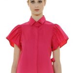 Camicia con maniche corte a sbuffo e fiocco posteriore Nara Camicie 2018