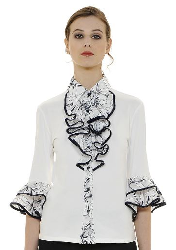 Camicia con volant a contrasto Nara Camicie primavera estate 2018