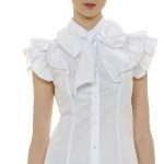Camicia con volant e fiocco sul collo Nara Camicie estate 2018
