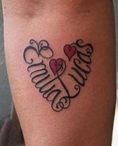 Tatuaggi cuori con nomi