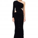 Abito lungo monospalla Elisabetta Franchi primavera estate 2018 prezzo 625 euro