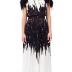 Abito stampa piume Elisabetta Franchi estate 2018 prezzo 690 euro